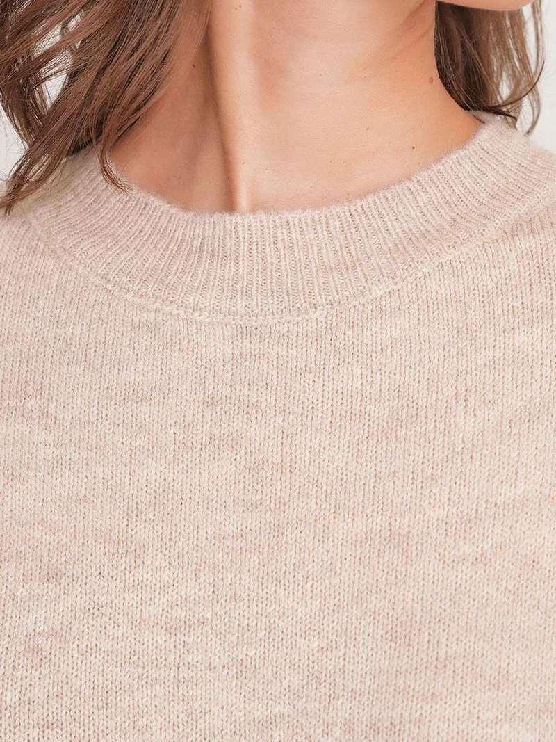 Mixray Beige Natural Mixray Oversized Knitwear Sweater for Women | Best Price UAE