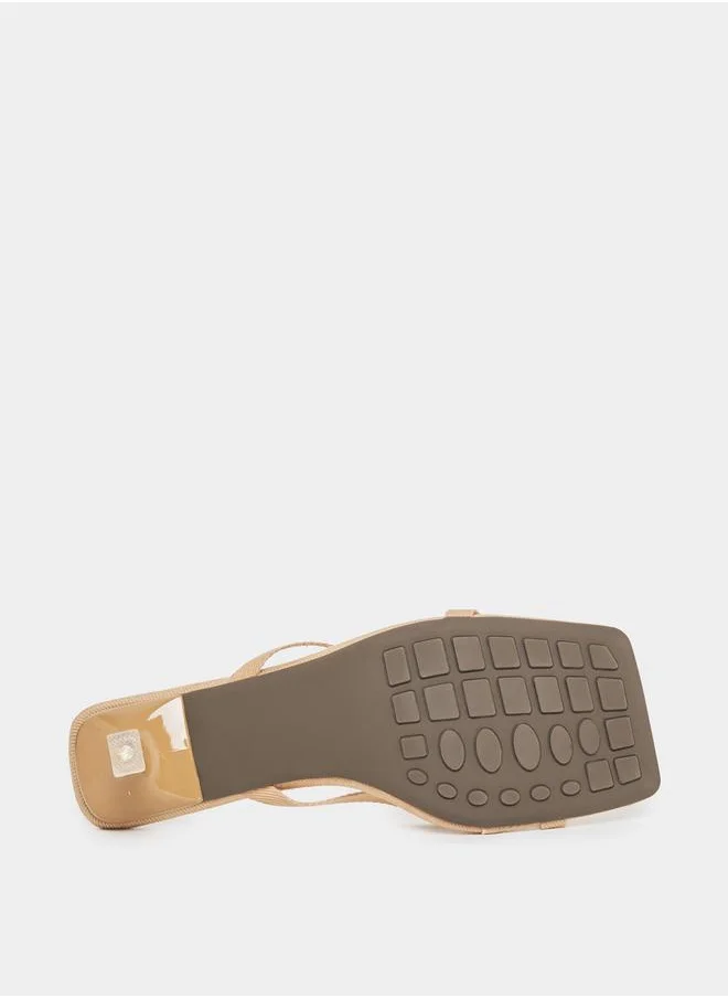 Styli Open Toe Kitten Heel Sandals