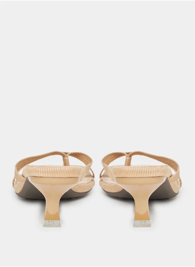Styli Open Toe Kitten Heel Sandals