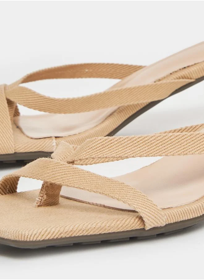 Styli Open Toe Kitten Heel Sandals