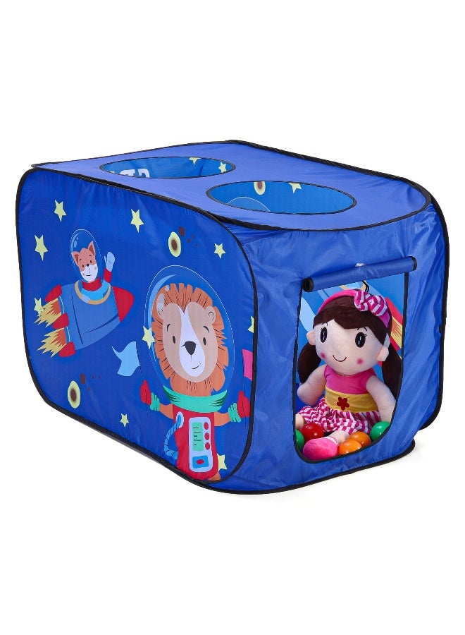 PlayNation Play Nation Space Theme Pop-Up Play Tent House, Foldable, Encourages Imaginative Play, BIS Certified, 3 Years+, L 72 x B 72 x H 112 cm - Blue - Image 1