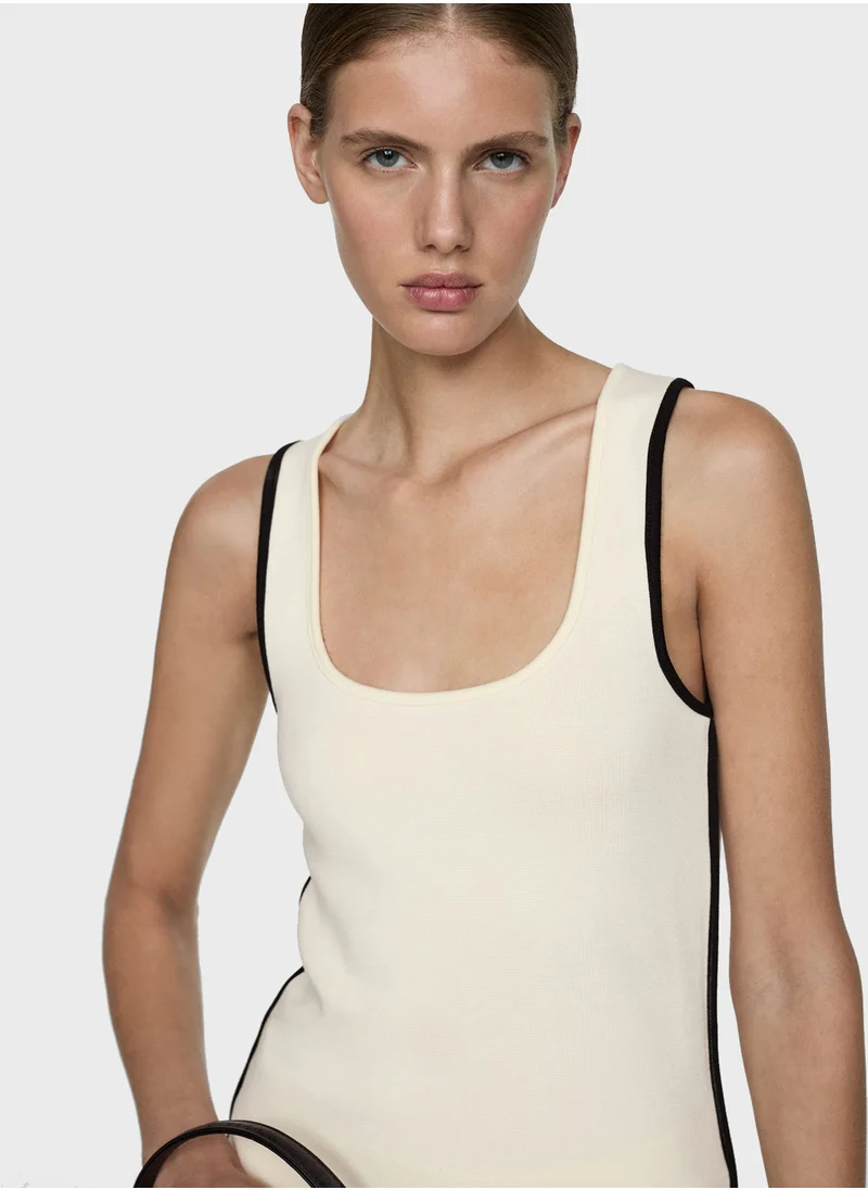 MANGO Casual Scoop Neck Top