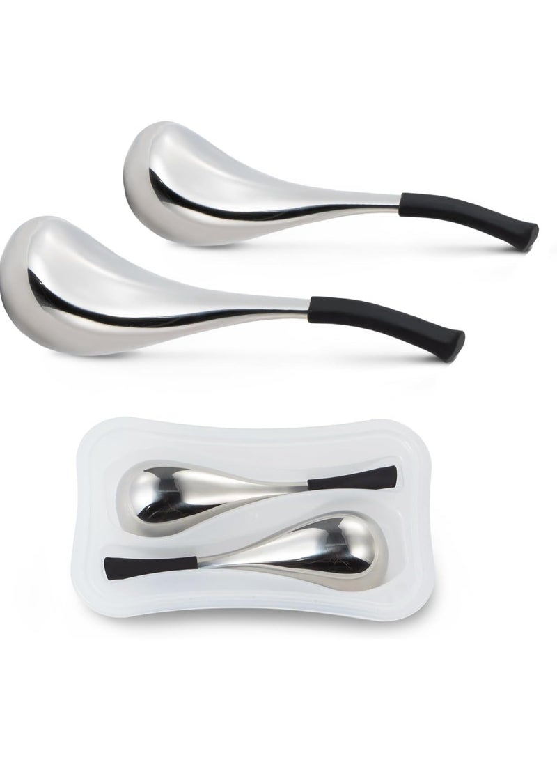 Loquat 2 Pcs Ice Mold for Face, Stainless Steel Eye Ice Roller Facial Massage Tools Guasha Tool for Face - Image 1