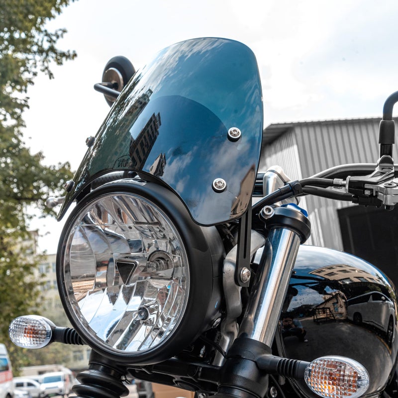 Motorcycle Double Bubble Windshield Windscreen Screen Shield Visor Viser Compatible with Street Twin 900 2019 2020 2021 2022 Parebrise Flyscreen Protector Smoke