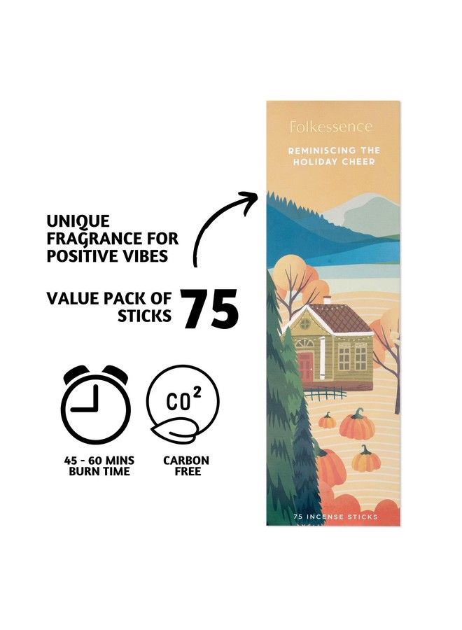 Folkulture Pumpkin Spice Fall Incense Sticks Set Of 75 Inscentssticks For Positive Aura Scented Sticks Natural And Non Toxic Incents For Healing Slow Burning Aroma Sticks (Pumpkin Spice) - Image 3