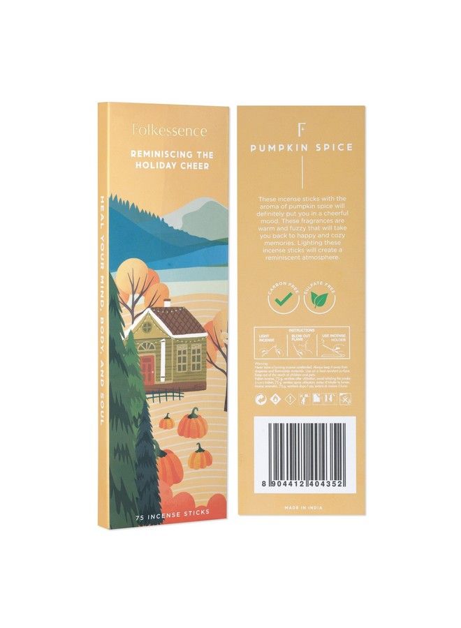 Folkulture Pumpkin Spice Fall Incense Sticks Set Of 75 Inscentssticks For Positive Aura Scented Sticks Natural And Non Toxic Incents For Healing Slow Burning Aroma Sticks (Pumpkin Spice) - Image 2