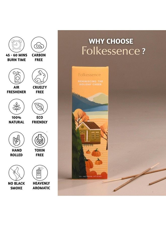 Folkulture Pumpkin Spice Fall Incense Sticks Set Of 75 Inscentssticks For Positive Aura Scented Sticks Natural And Non Toxic Incents For Healing Slow Burning Aroma Sticks (Pumpkin Spice) - Image 5