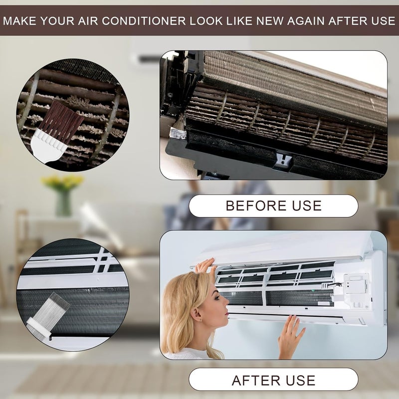 PEUTIER 2pcs Air Conditioner Condenser Fin Combs, Refrigerator Coil Cleaning Brush Evaporator Cleaner Stainless Steel Metal Radiator Fin Repair Tool for Refrigerators, Auto, Computers, Kitchens Gulf standard sizing alternatives - Image 5