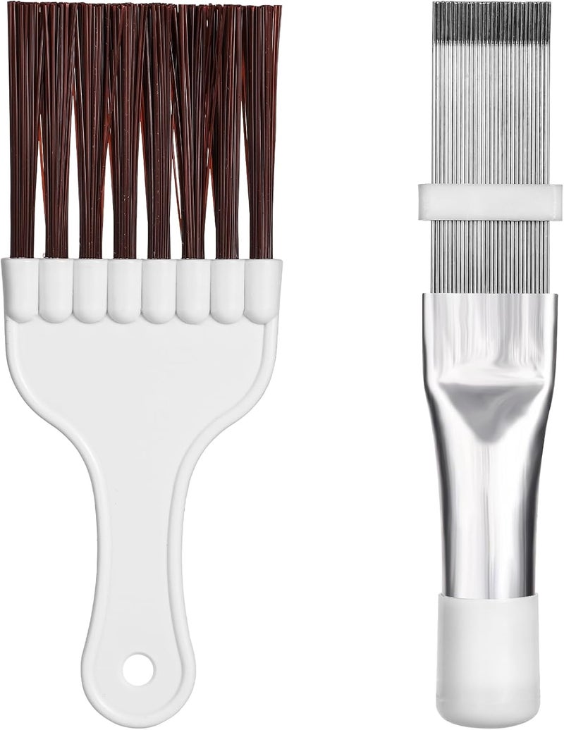 PEUTIER 2pcs Air Conditioner Condenser Fin Combs, Refrigerator Coil Cleaning Brush Evaporator Cleaner Stainless Steel Metal Radiator Fin Repair Tool for Refrigerators, Auto, Computers, Kitchens Gulf standard sizing alternatives - Image 1