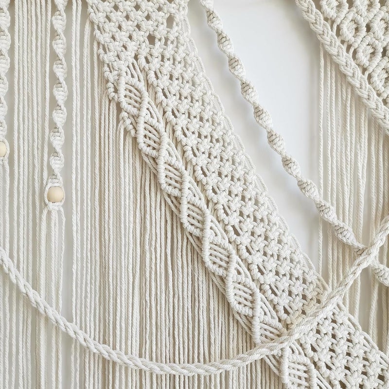 Achart Macrame Wall Hanging Large- Boho Wall Decor- Large Wall Art- Wall Decor Living Room- Macrame Tapestry Boho Decor for Bedroom (Triangle) - Image 5