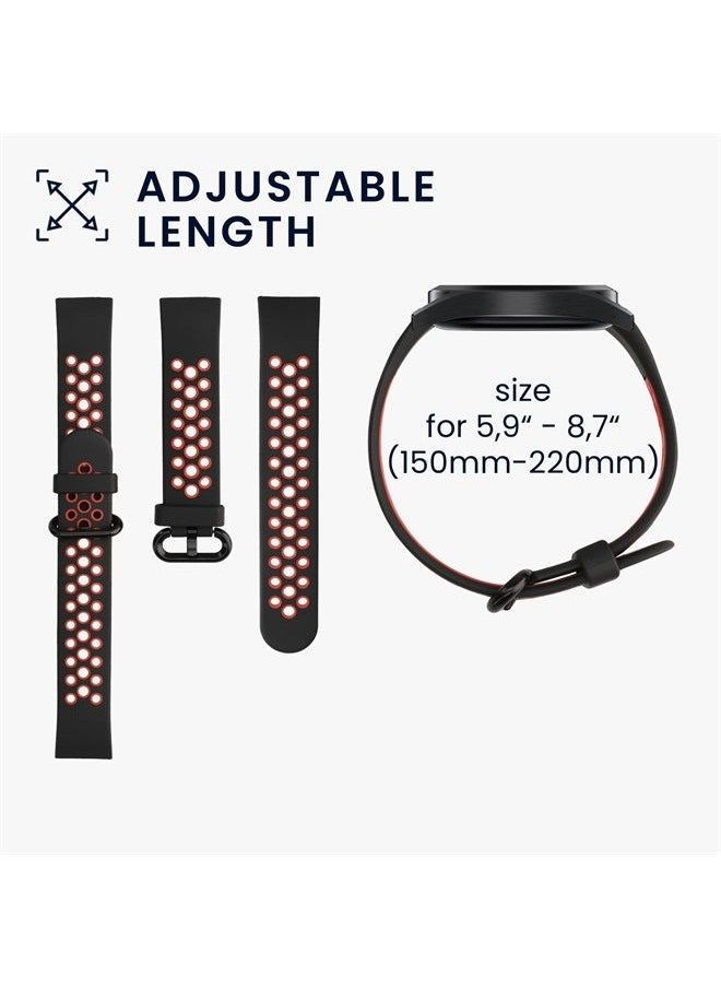 kwmobile - Straps Compatible with Xiaomi Mi Watch Lite/Redmi Watch Straps - 2x Replacement Silicone Watch Bands - Black/Green/Black/Red - Image 1