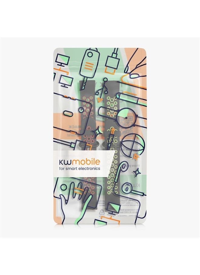 kwmobile - Straps Compatible with Xiaomi Mi Watch Lite/Redmi Watch Straps - 2x Replacement Silicone Watch Bands - Black/Green/Black/Red - Image 1