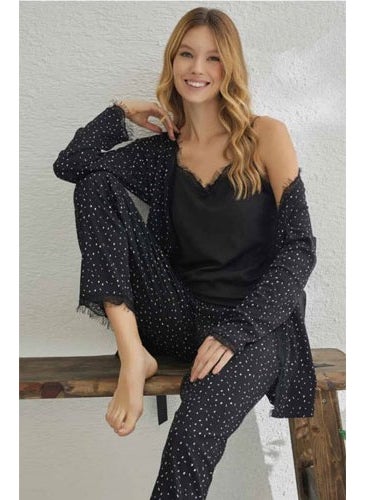Women's 3-Piece Pajama Set with Robe