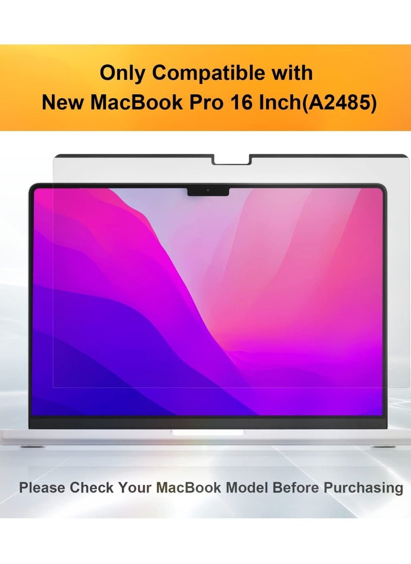 SYOSI - Magnetic Privacy Screen Filter for MacBook Pro 16 Inch 2021(M1 Pro / M1 Max, A2485, Removable Anti Blue Light Glare Filter Privacy Screen Protector Compatible with 16.2'' Apple Mac Laptop - Image 1