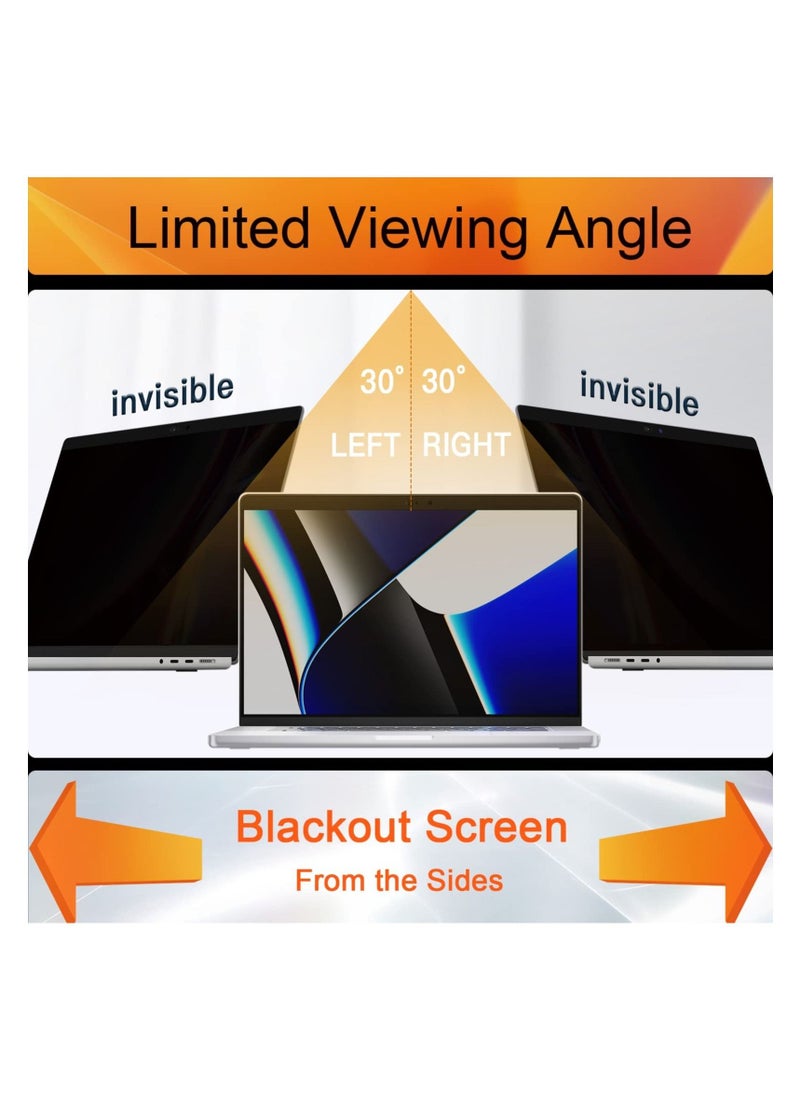 SYOSI - Magnetic Privacy Screen Filter for MacBook Pro 16 Inch 2021(M1 Pro / M1 Max, A2485, Removable Anti Blue Light Glare Filter Privacy Screen Protector Compatible with 16.2'' Apple Mac Laptop - Image 1