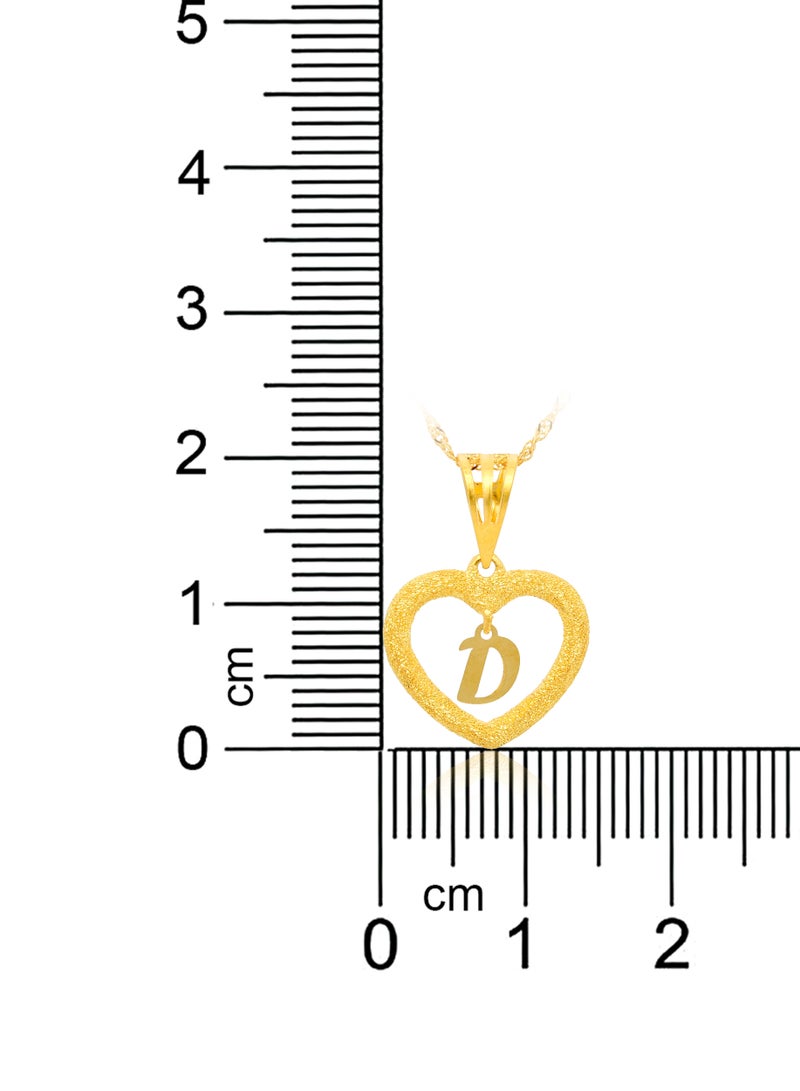 بفلح للمجوهرات صناعة ذهبية أنيقة: قلادة على شكل قلب 'D' من عيار 22 قيراط - Image 3