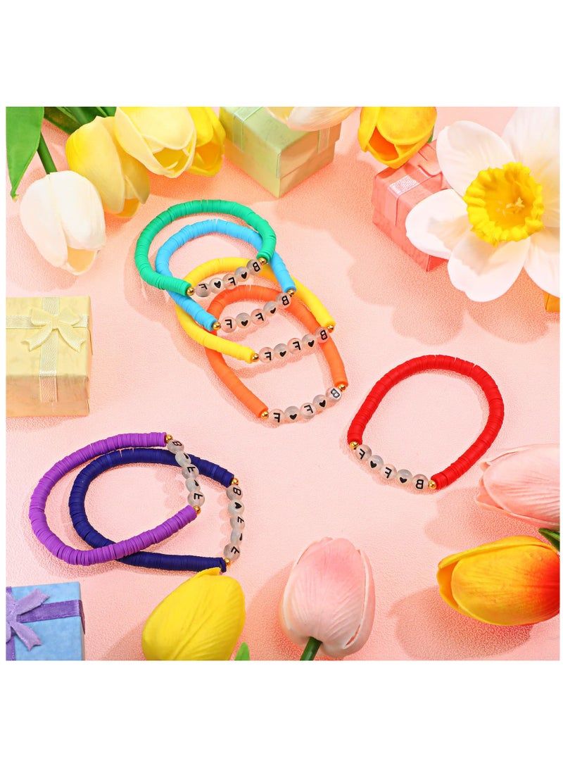 Colorful Stretchy Friendship Bracelets Set of 7 for Girls and Women, Glow in the Dark Beads for Best Friends - Image 5
