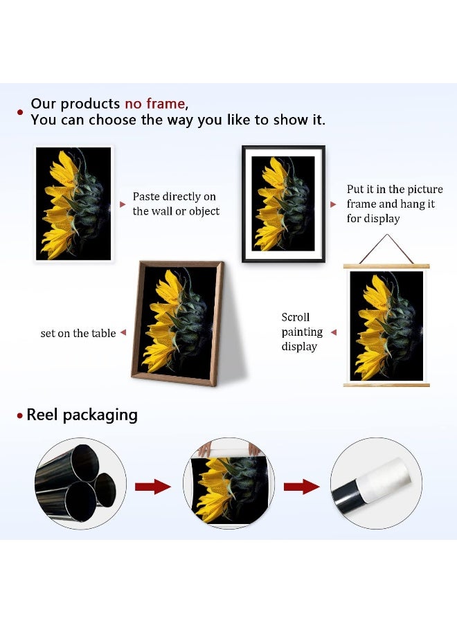 Home Trove Canvas Prints Wall Art For Home and Office Wall Decoration Sunflower Side View Canvas Artwork Print Painting Picture Flower Modern Abstract Unframe Wall Art for Living Room Bedroom Kitchen 12x18inch  - Image 2