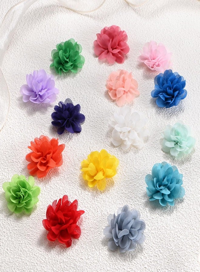 M METERXITY 12-Pack Mint Green Chiffon Fabric Flowers, 1.97 x 1.97 Inch, Artificial Plant, Chiffon Flower, Round, Delicate and Romantic, Perfect for Home Decor/Wedding/Headbands/DIY/Party/Garden - Image 4