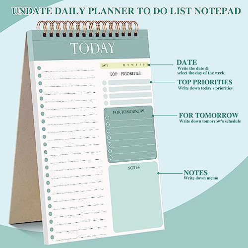 Thboxes 2 Packs To Do List Notepad, 104 Pages To Do List Notebook A5 Undated Daily Planner Notepad with Task Checklist Home Office School Supplies - Image 5