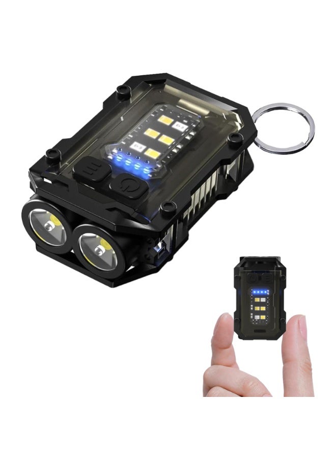 أوشيما مصباح فلاش صغير، مصباح جيب صغير محمول، مصباح غطاء مغناطيسي قابل لإعادة الشحن مع مشبك خلفي، مصباح فلاش لسلسلة المفاتيح الصغيرة قابل لإعادة الشحن للعمل في المخيمات مشية الكلاب - Image 1