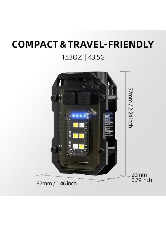 أوشيما مصباح فلاش صغير، مصباح جيب صغير محمول، مصباح غطاء مغناطيسي قابل لإعادة الشحن مع مشبك خلفي، مصباح فلاش لسلسلة المفاتيح الصغيرة قابل لإعادة الشحن للعمل في المخيمات مشية الكلاب - Image 2
