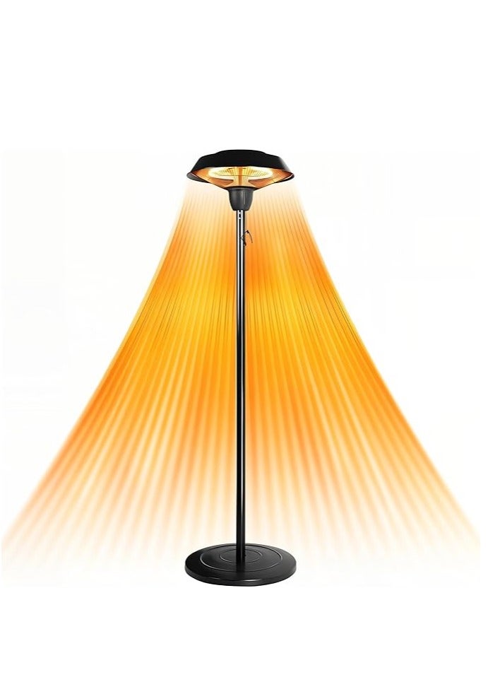 Electric Outdoor Patio Heater – Freestanding Infrared Heater with Adjustable Height | Hammered Bronze Finish, Silent Heating & Tip-Over Protection - Image 1