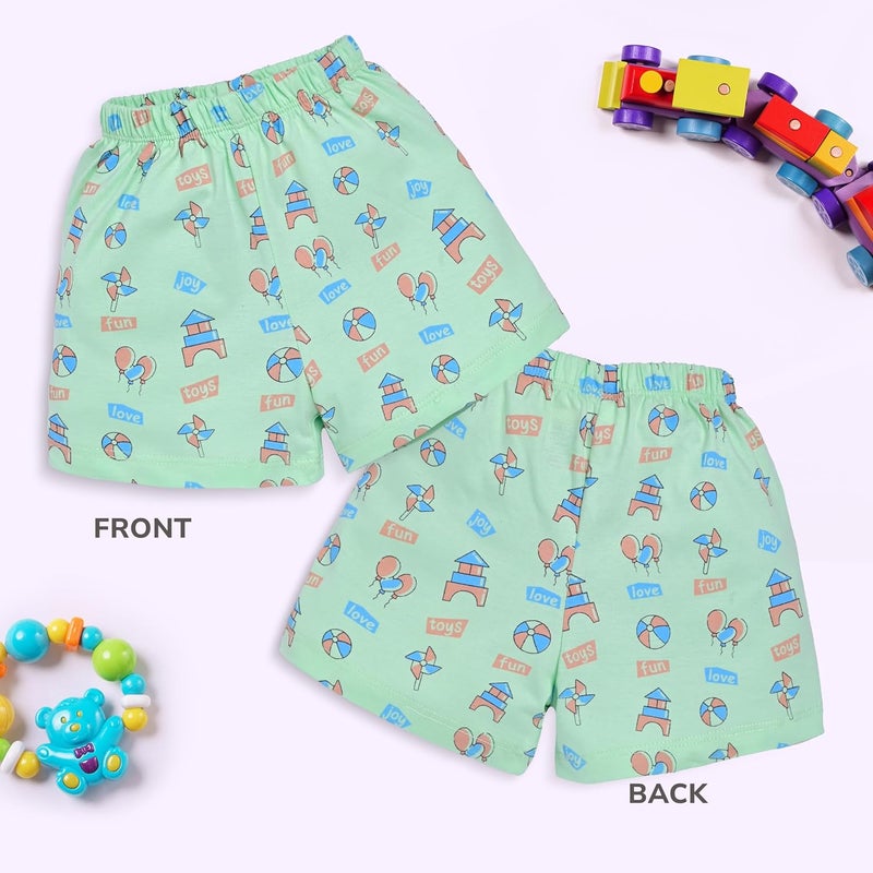 LuvLap Unisex Bermuda Shorts - Pack of 5 for Babies (6 to 12 Months) - Image 5