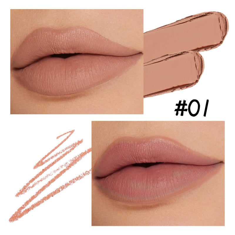 Boobeen Double-ended Lipstick Lip Liner Makeup Velvet Lipgloss Lipstick, Creamy Lip Pencil for Women Matte Long-lasting Matte Satin Finish, Nourishing and Non-fading - Image 5