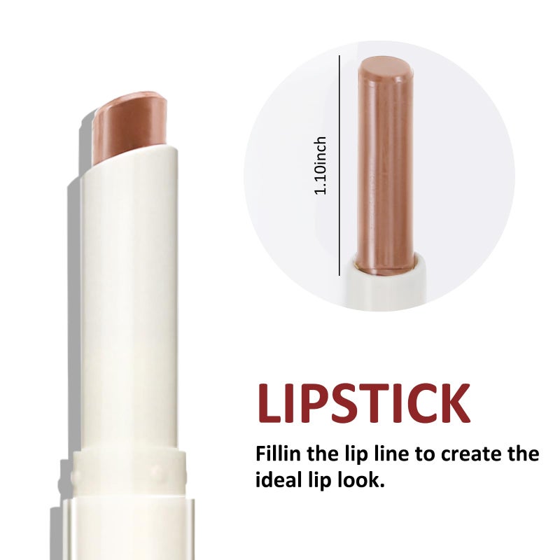 Boobeen Double-ended Lipstick Lip Liner Makeup Velvet Lipgloss Lipstick, Creamy Lip Pencil for Women Matte Long-lasting Matte Satin Finish, Nourishing and Non-fading - Image 3