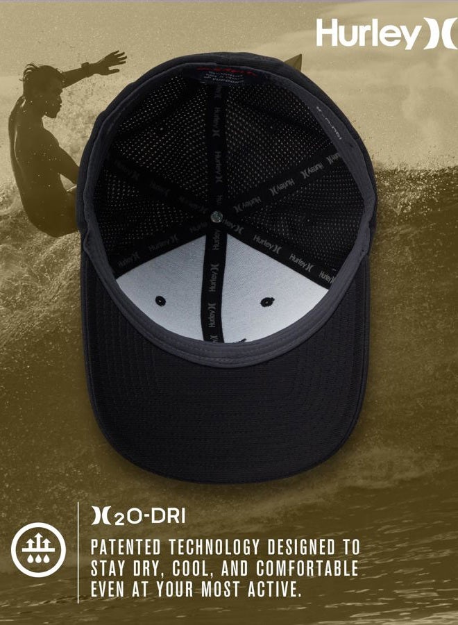 Hurley Men's Dri-fit Cutback Curved Bill Baseball Hat (Black, Large-X-Large) - Image 3
