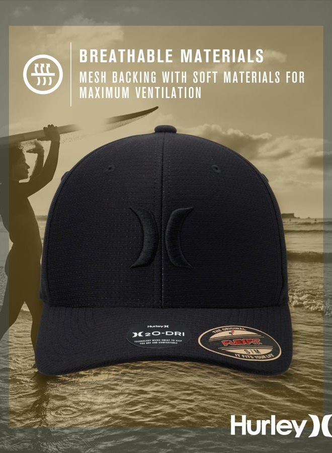 Hurley Men's Dri-fit Cutback Curved Bill Baseball Hat (Black, Large-X-Large) - Image 4