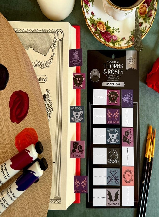 Conquest Journals A Court of Thorns and Roses Book Annotation Flags, 30 Sticky Bookmark Tabs, 9 Bookish Designs, Sarah J. Maas ACOTAR Collection, Gifts for Readers & Book Lovers, Officially Licensed - Image 2