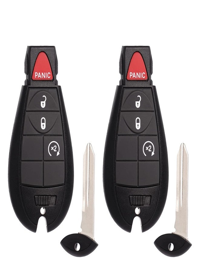MechanMagic مفتاح بديل مناسب لسيارات دودج رام 1500 موديلات 2013-2021، و2500، و3500، و4500، و5500، وشاحنات البيك أب من 2013 إلى 2018، مع نظام دخول بدون مفتاح وتشغيل عن بعد، طراز GQ4-53T 4B، طقم من قطعتين. - Image 1