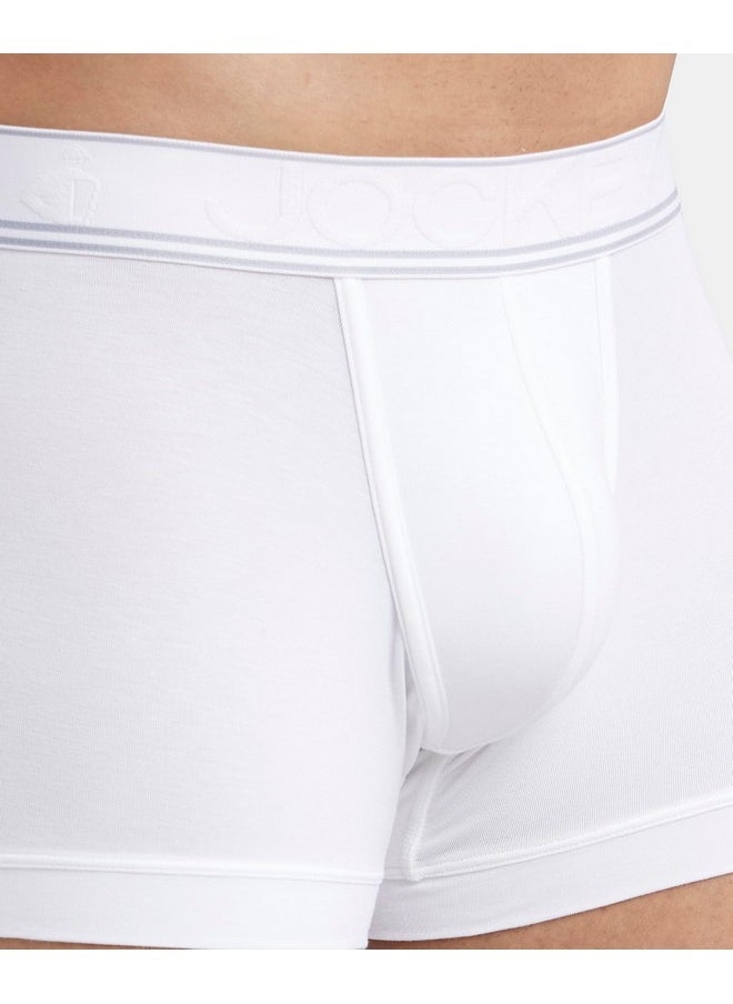 JOCKEY - Jockey HG16 Men's Tencel Micro Modal Elastane Stretch Solid Trunk with Natural Stay Fresh Properties_White_L - Image 1
