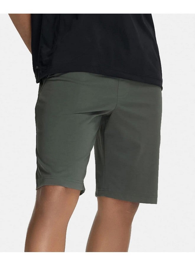 Jockey SP26 Men's Super Combed Cotton Rich Regular Fit Solid Shorts with Side Pockets_Deep Olive_L