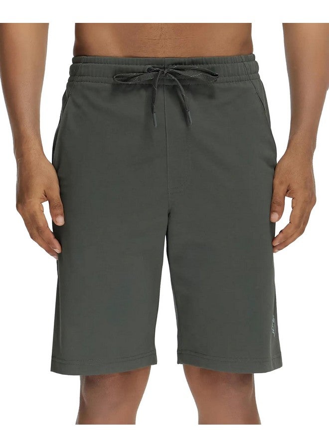Jockey SP26 Men's Super Combed Cotton Rich Regular Fit Solid Shorts with Side Pockets_Deep Olive_L