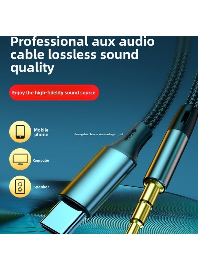 Aux Audio Cable Car Audio Box 3.5mm Double Head Plug Computer For Apple For Huawei Mobile Phone Typec Output-Color:[aux Audio Cable For Apple Version Black 1.0m - [high Sound Quality Upgraded Version] - Image 2
