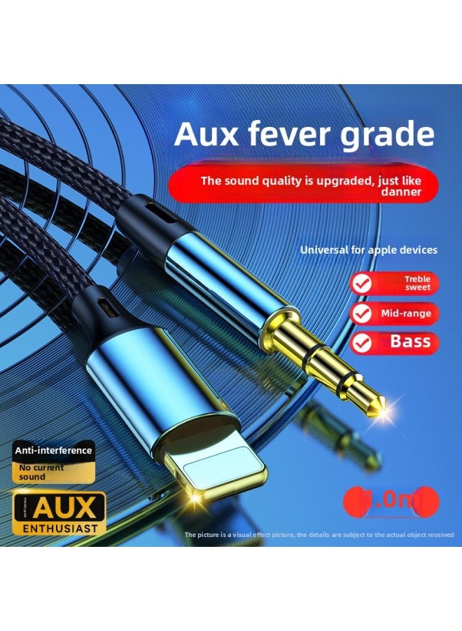 Aux Audio Cable Car Audio Box 3.5mm Double Head Plug Computer For Apple For Huawei Mobile Phone Typec Output-Color:[aux Audio Cable For Apple Version Black 1.0m - [high Sound Quality Upgraded Version] - Image 1