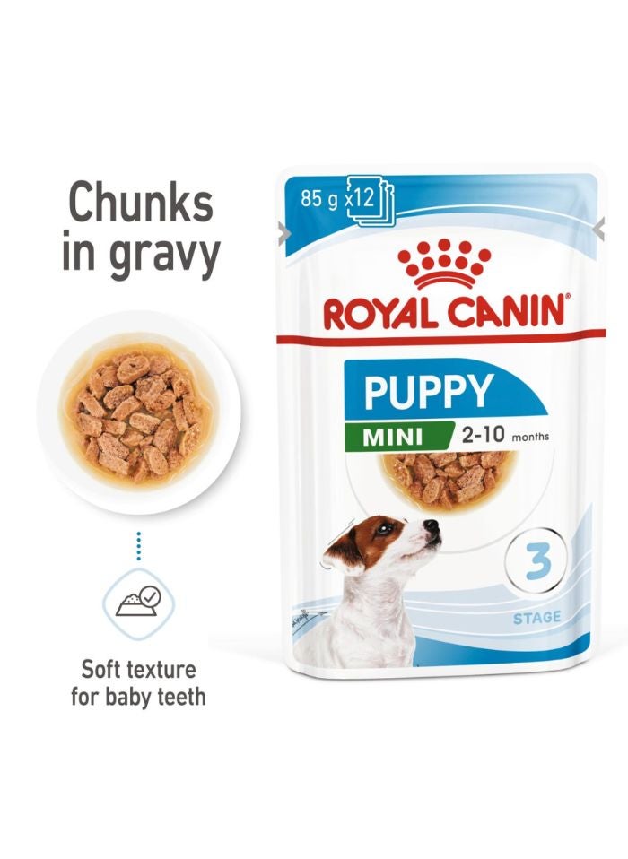 ROYAL CANIN Size Health Nutrition Mini Puppy (WET FOOD - Pouches) 12 x 85g - Image 1