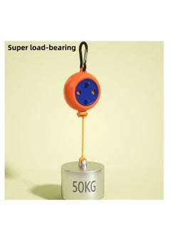 NOVOLAN NOVOLAN Travel Clothesline, Outdoor Travel Portable Windproof Non-Slip Clothesline Business Trip Hotel Indoor Retractable Punch-Free Invisible Clothesline, with 20 Clips & Buckles, 10 Meters (orange)  - Image 2