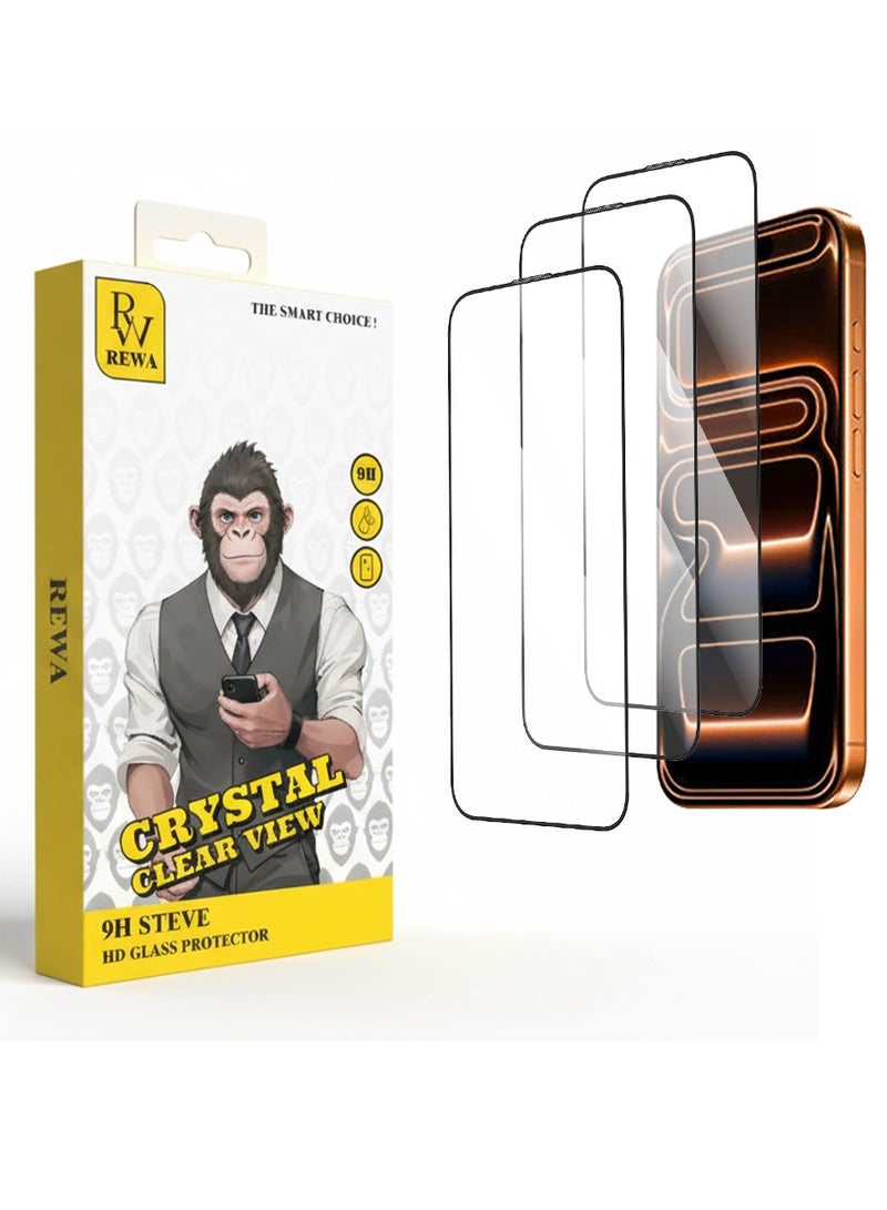 REWA 3PACK REWA Premium Series iPhone 17 Pro Max 5G 2025 Screen & Camera Protector - 9H Hardness, Curved Edge, Anti-Fingerprint, Military-Grade Protection - Image 1