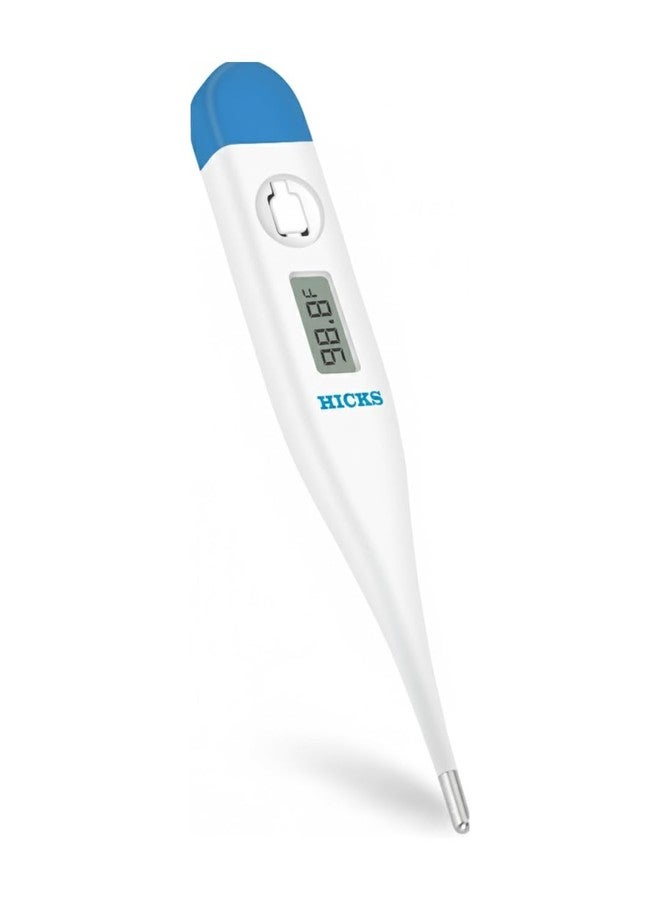 هيكس مقياس حرارة رقمي من هيكس، شاشة LCD، وظيفة الذاكرة، للاستخدام من قبل البالغين والأطفال، عن طريق الفم/المستقيم/تحت الإبط (عبوة من قطعة واحدة) - Image 1
