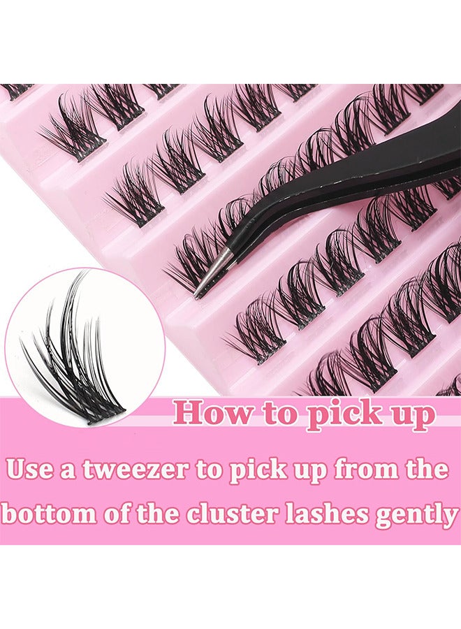 Depend Single Cluster False Lashes Set, Multiple Sizes Eyelashes With Eye Black Mascara Comb And Tweezers, Dense Natural Look Eyelashes, Curl Extension Lashes Eyelashes Set, Enlarge Your Eyes Eyelashes - Image 4