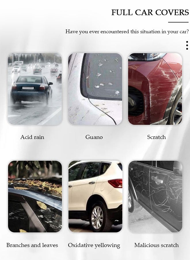 DUNISO أغطية سيارات كاملة SUV مع شريط عاكس لحماية من الشمس والأشعة فوق البنفسجية، حماية داخلية وخارجية من الشمس، حماية من الحرارة، مقاومة للغبار/ الرياح/ الماء/ الطقس، مضادة للأشعة فوق البنفسجية، مقاومة للخدوش، تناسب عالمي للسيدان - Image 2