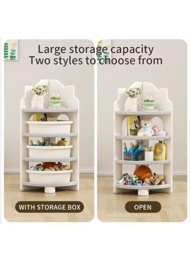 فول جوي رف تخزين متعدد الوظائف للأطفال، رف كتب زاوية، منظم ألعاب كبير السعة لغرفة الأطفال، رف تخزين متعدد الطبقات - Image 5