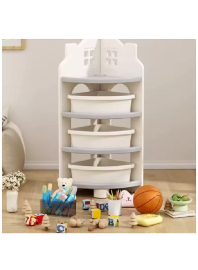 فول جوي رف تخزين متعدد الوظائف للأطفال، رف كتب زاوية، منظم ألعاب كبير السعة لغرفة الأطفال، رف تخزين متعدد الطبقات - Image 3