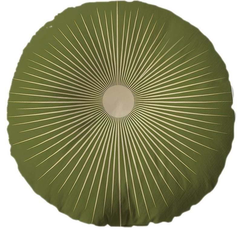 Soft Microfiber Filled Round Throw Pillow 16x16 Inch Sunburst Pattern Decorative Cushion for Family Travel Office Use - Image 1