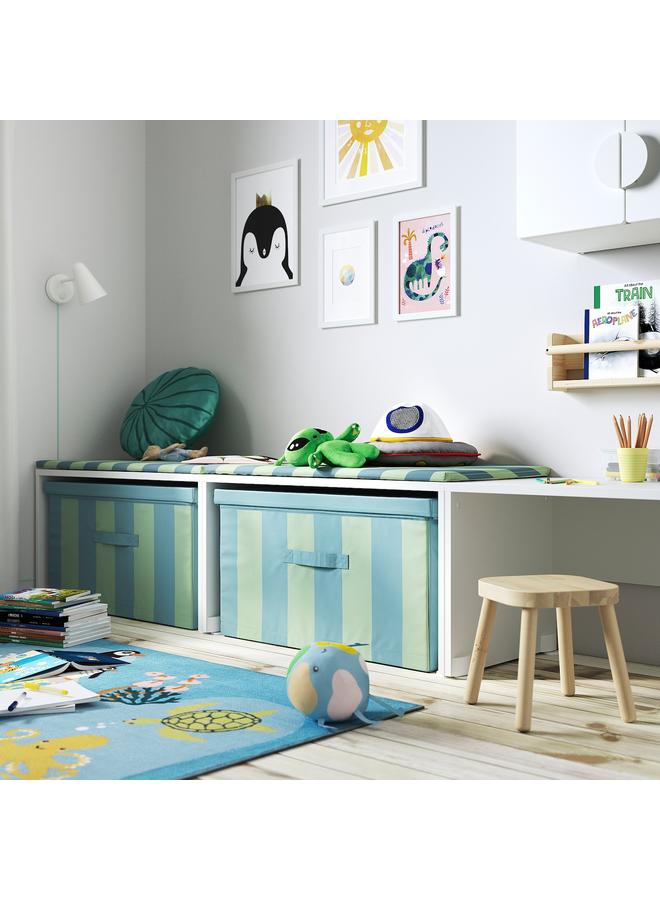 Zaboon Box with lid, blue/green, 81x45x44 cm - Image 2