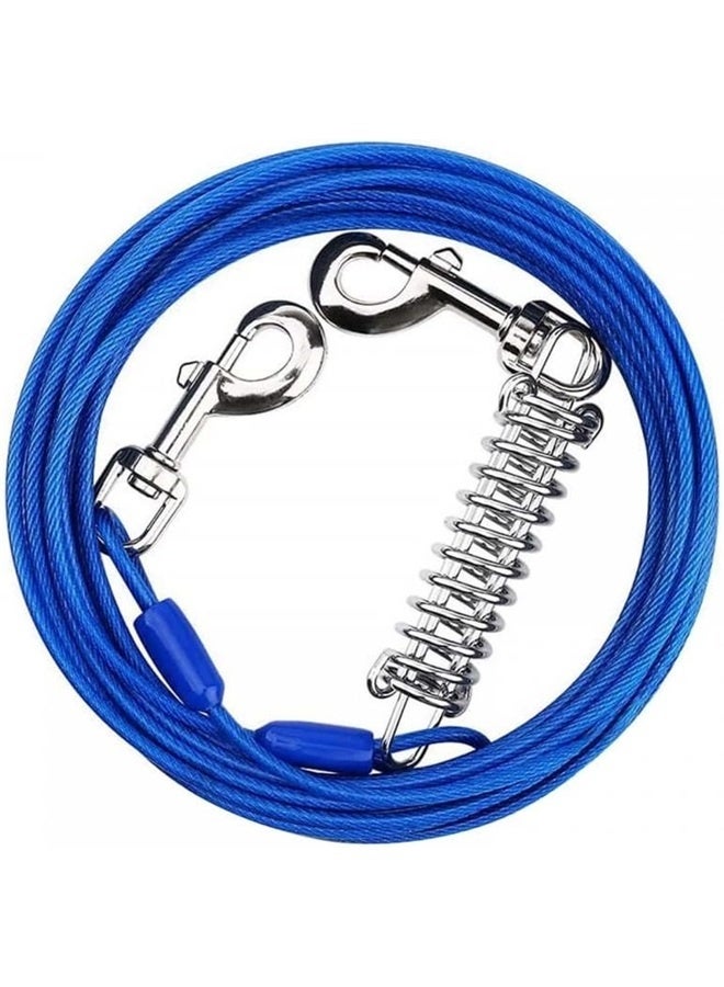 Loquat Dog Tie Out Cable, 19ft Dog Tether with Shock Absorbing Spring  Metal Swivel Hooks for Yard Camping Running Park Outside - Image 1